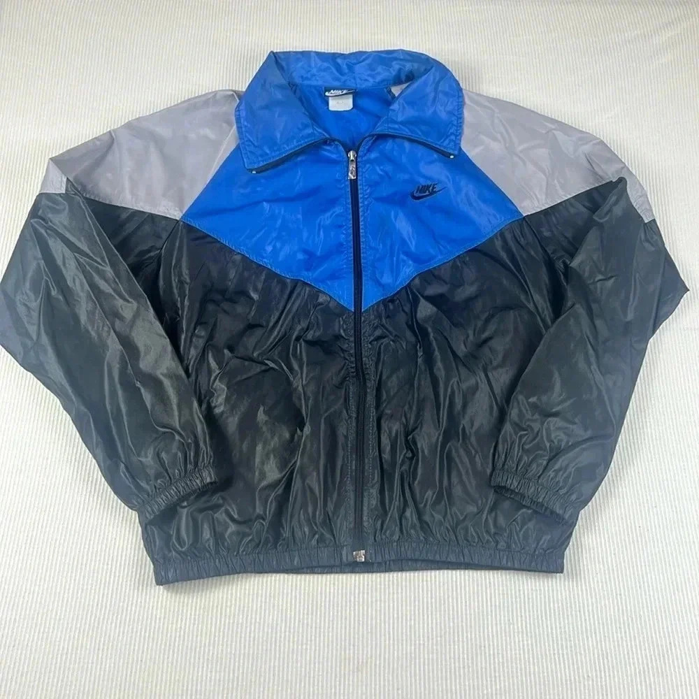 NIKE Vintage 1984-1987 sz LARGE Full Zip Windbreaker Jacket Color Block Print
